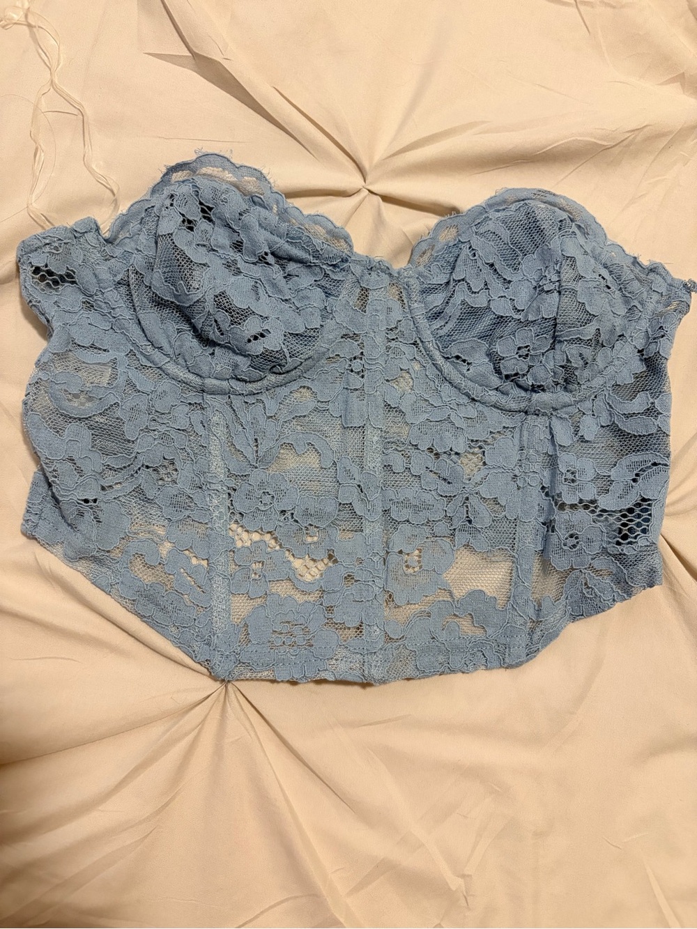 Kendall & Kylie Pale Blue Lace Bustier